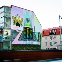 Giant mural by Curiot in Borås, Sweden